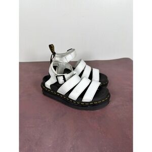 Dr Doc Martens Womens‎ 5 US Blaire Platform Strappy Sandal Shoe White Leather